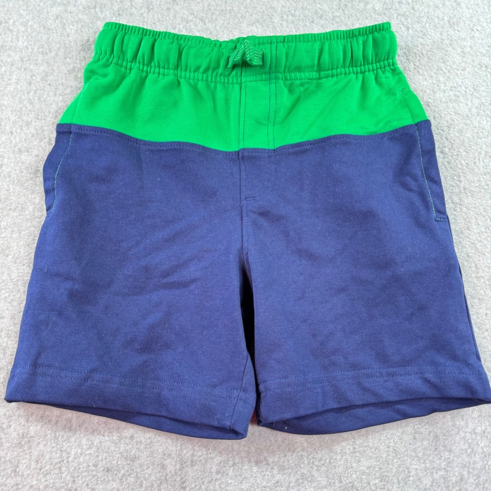 Tommy Bahama Kids Shorts Size S 5/6 Green Navy Color Block Knit Pull‎ On Pockets